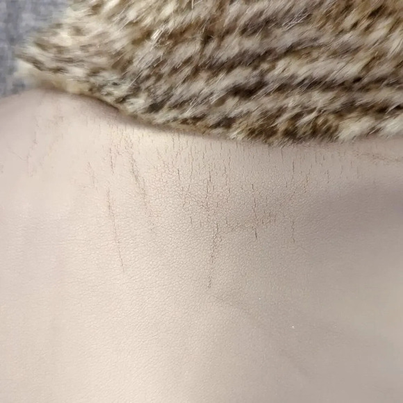 Keren Hart Faux Fur Leather Reversible Vest with Pockets Animal Print Size Small - Picture 16 of 16